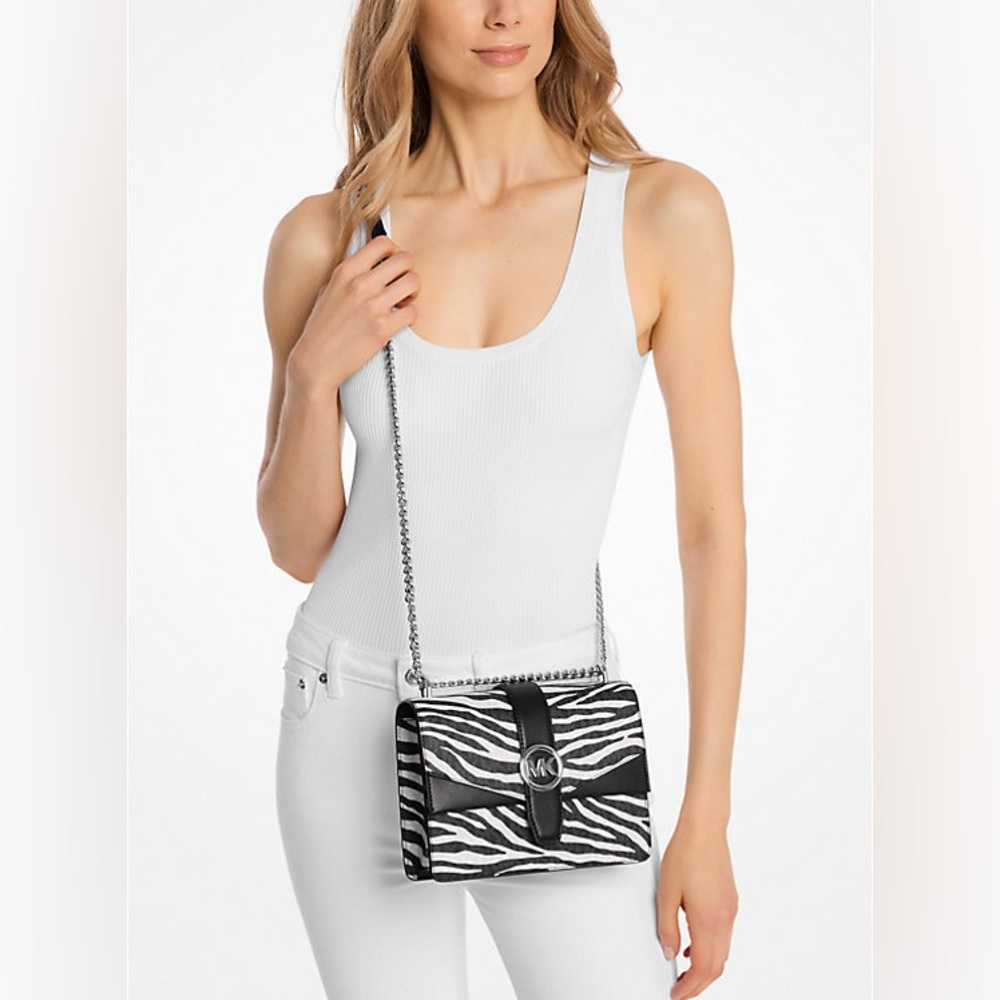 Michael Kors Greenwich Animal Print Logo Crossbody Bag NWT - Picture 5 of 5